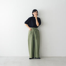 MAGALI コットン天竺 ギャザースリーブカットソー