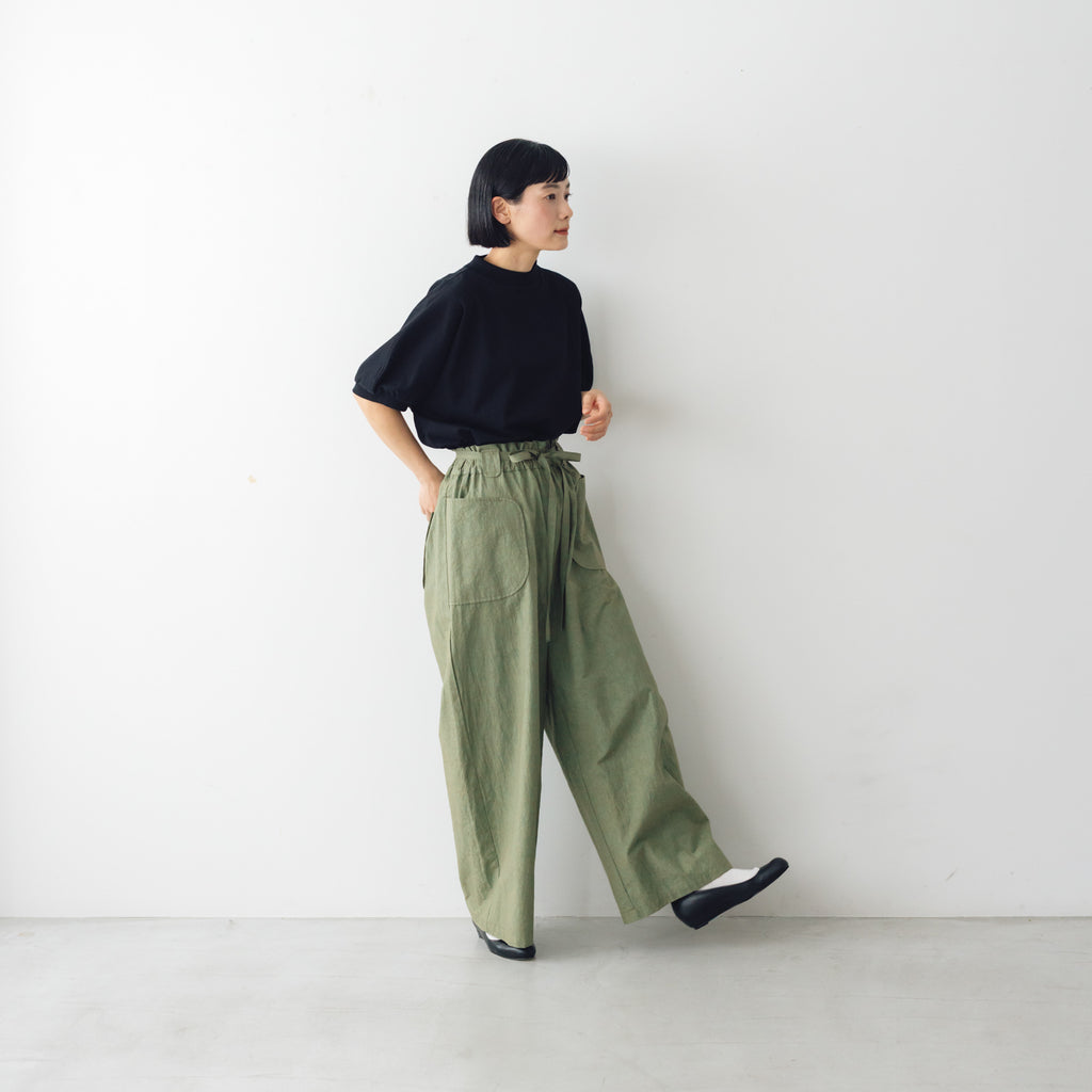 MAGALI コットン天竺 ギャザースリーブカットソー