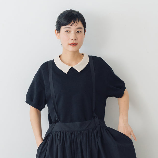 MAGALI ループバックコットン オーガンジー襟カットソー