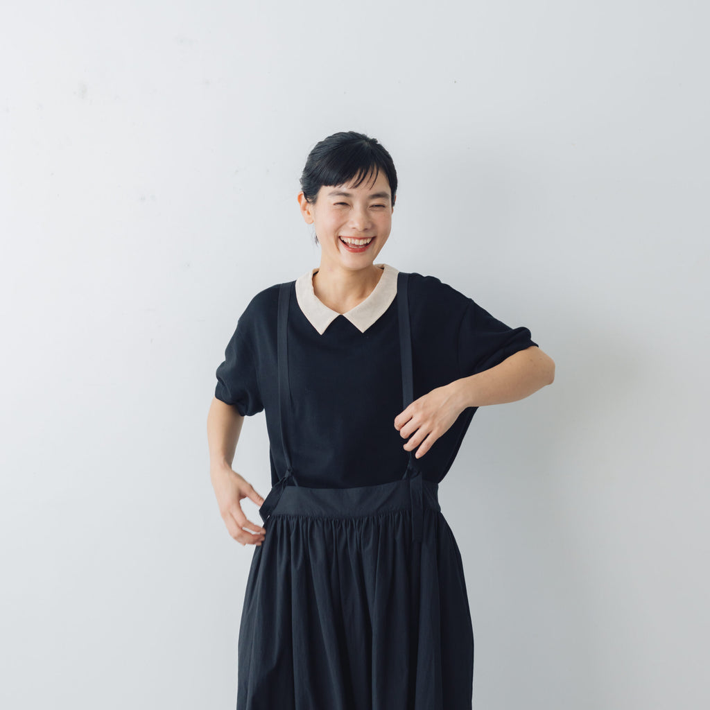 MAGALI ループバックコットン オーガンジー襟カットソー