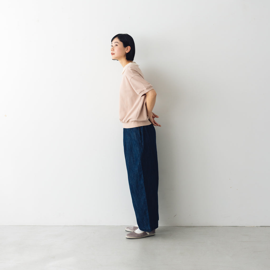 MAGALI ループバックコットン オーガンジー襟カットソー