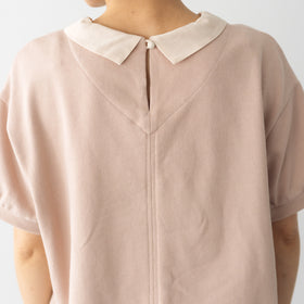 MAGALI ループバックコットン オーガンジー襟カットソー