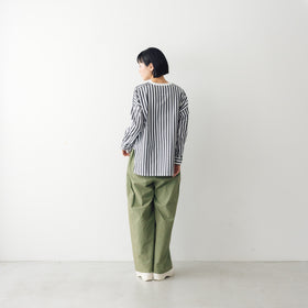 UNIVERSAL TISSU タイプライター ストライプ バーバーワーキングシャツ