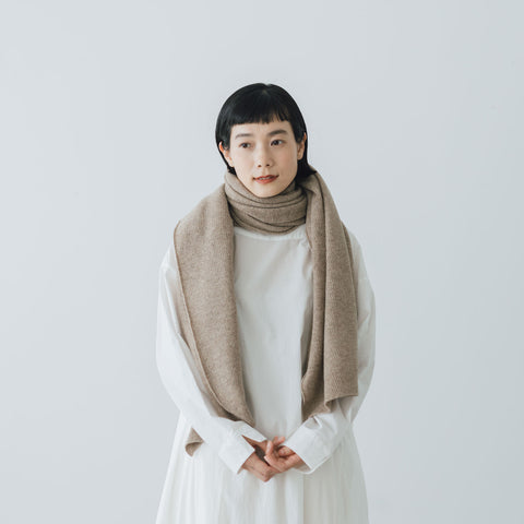 yourwear ウールメッシュストール モカ［即納］