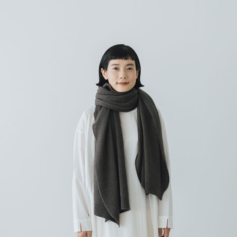 yourwear ウールメッシュストール スチールグレー［即納］