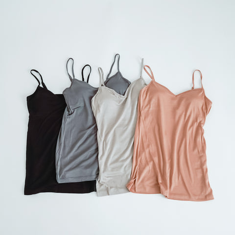 COCOONA SKINWEAR カップ入り Vキャミソール（アジャスター付き）