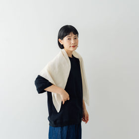 Yoli Cotton ramie scarf ベージュ