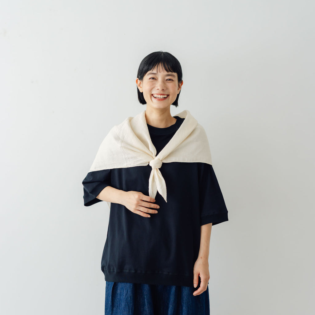 Yoli Cotton ramie scarf ベージュ