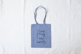 pot and tea チェック柄ハンド刺繍バッグ