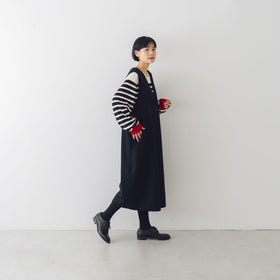 atelier naruse コットンウールヘリンボーン ジャンパースカート