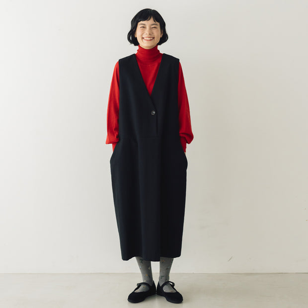atelier naruse コットンウールヘリンボーンジャンパースカート