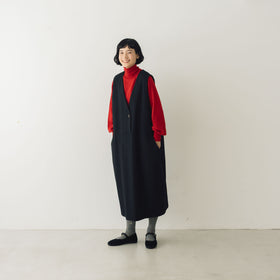 atelier naruse コットンウールヘリンボーンジャンパースカート