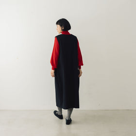 atelier naruse コットンウールヘリンボーンジャンパースカート