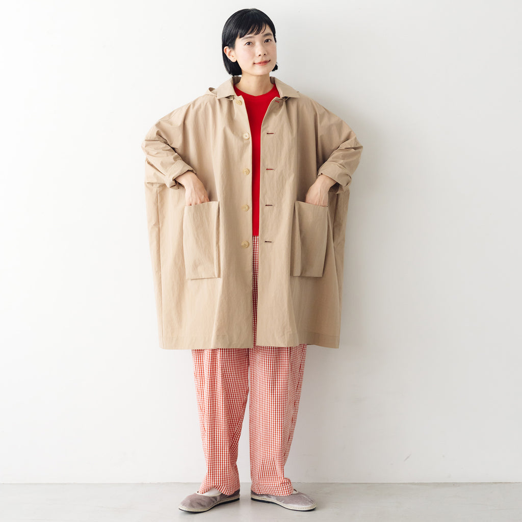 atelier naruse コットンナイロンタフタフーデットコート