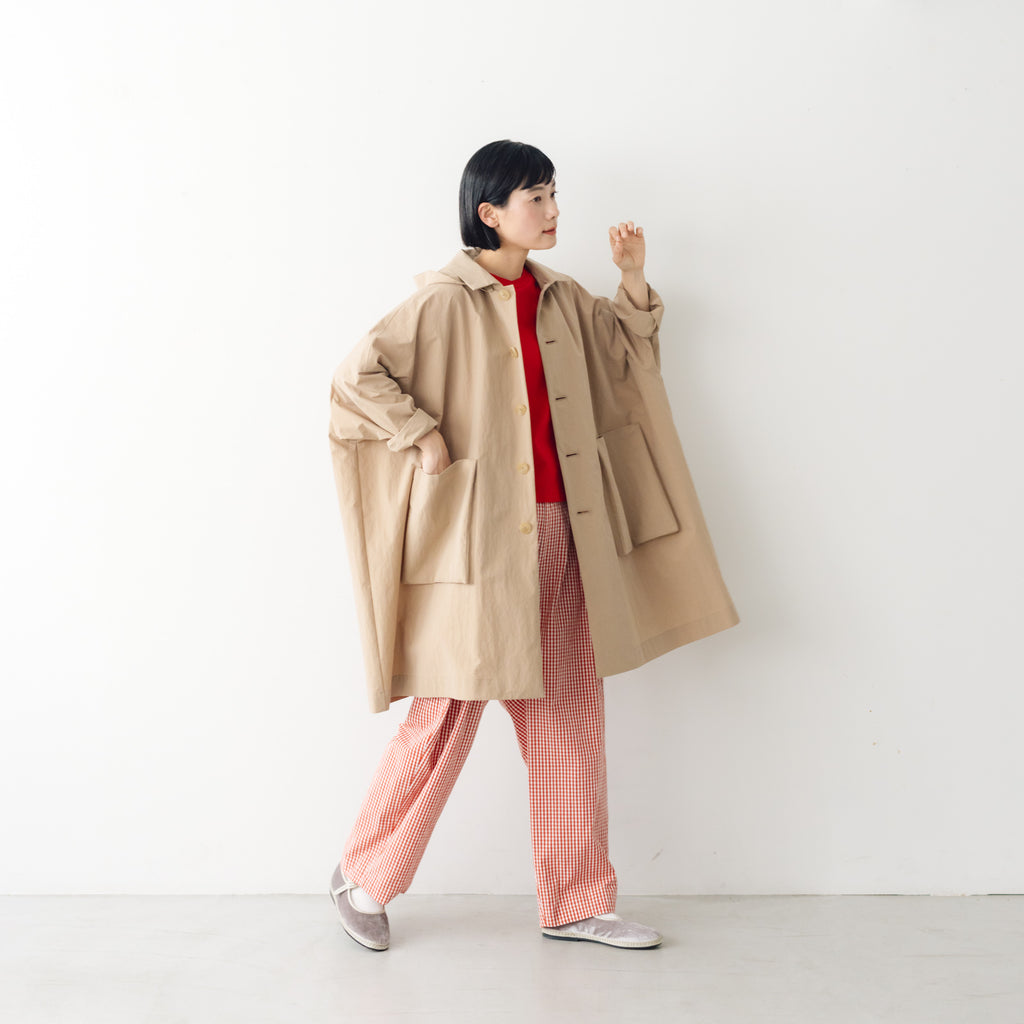 atelier naruse コットンナイロンタフタフーデットコート