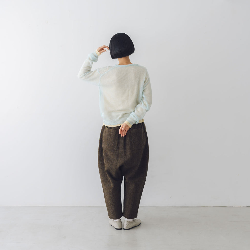 atelier naruse ブリティッシュウールツイード ワイドルーズパンツ
