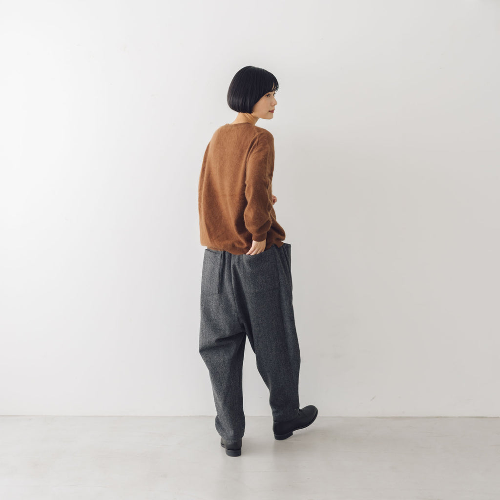 atelier naruse ブリティッシュウールツイード ワイドルーズパンツ