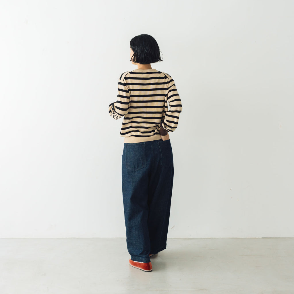 atelier naruse コットンウールボーダーニット