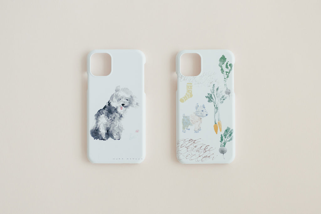 【受注生産・同梱不可】くらもとこ iPhoneケース 風に吹かれる犬