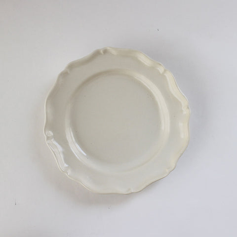 河合竜彦 白ツヤ釉 レリーフ皿（M）