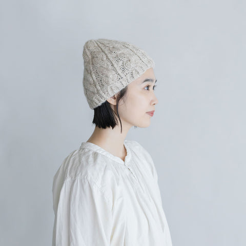 yourwear カシミヤケーブルニットキャップ アイボリー［完売］
