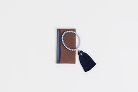 shuó Juzu Bukuro （Brown×Bluisu Purple） ちりめん